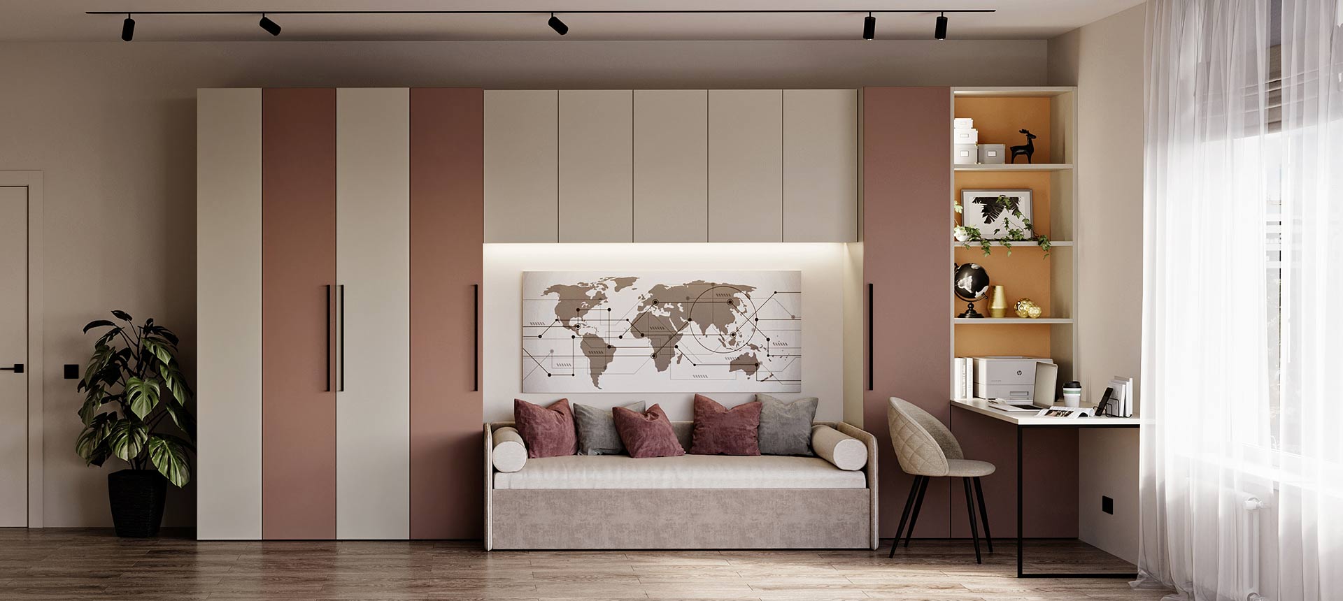 Белый Фарфоровый Оникс / Розовый&nbsp;кварц&nbsp;