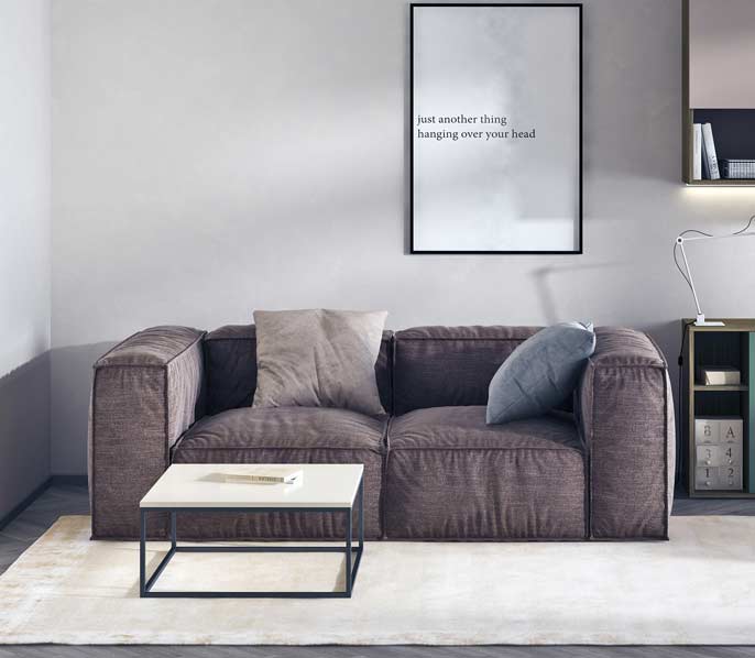 Прямой диван Уно в коричневом цвете