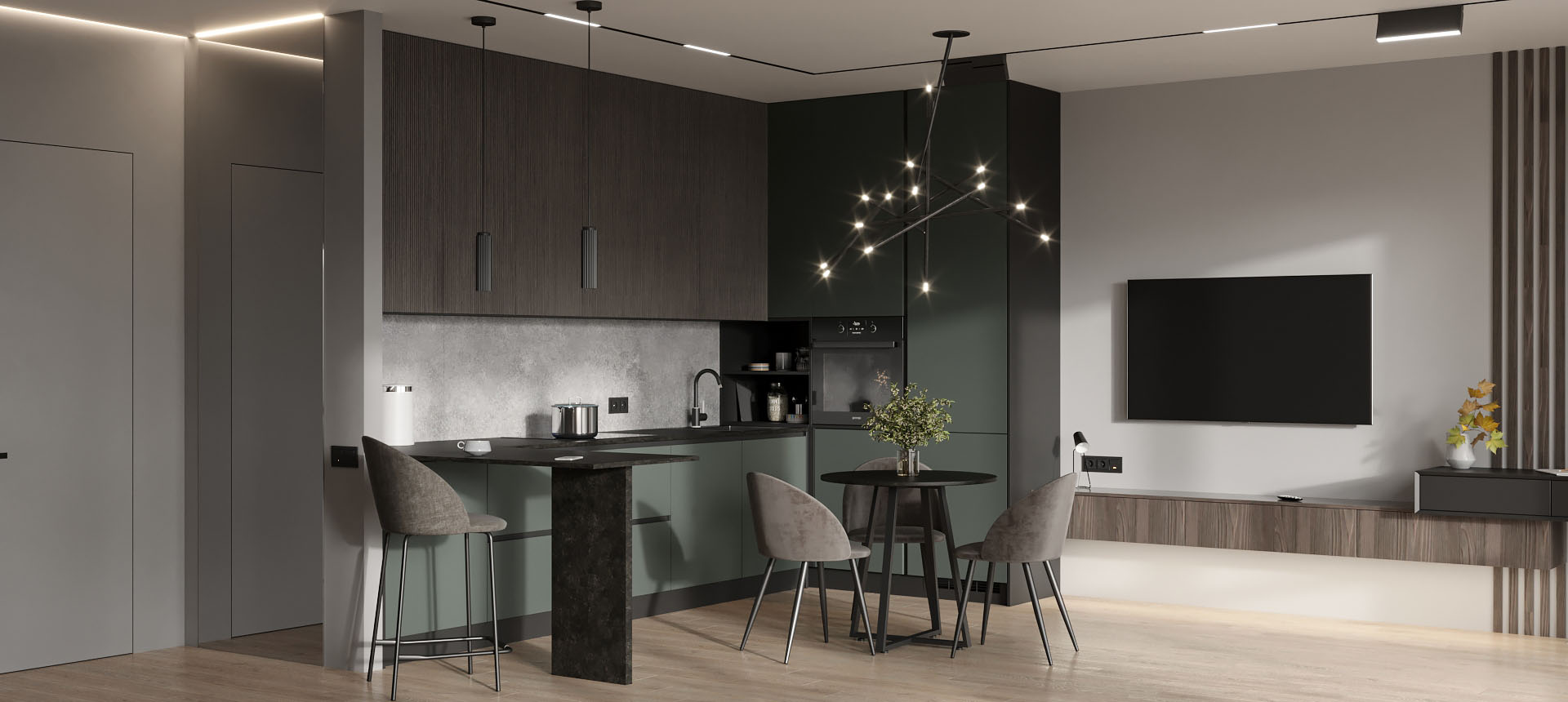 Сумрачный нефрит матовый / Дуб&nbsp;дымчатый&nbsp;