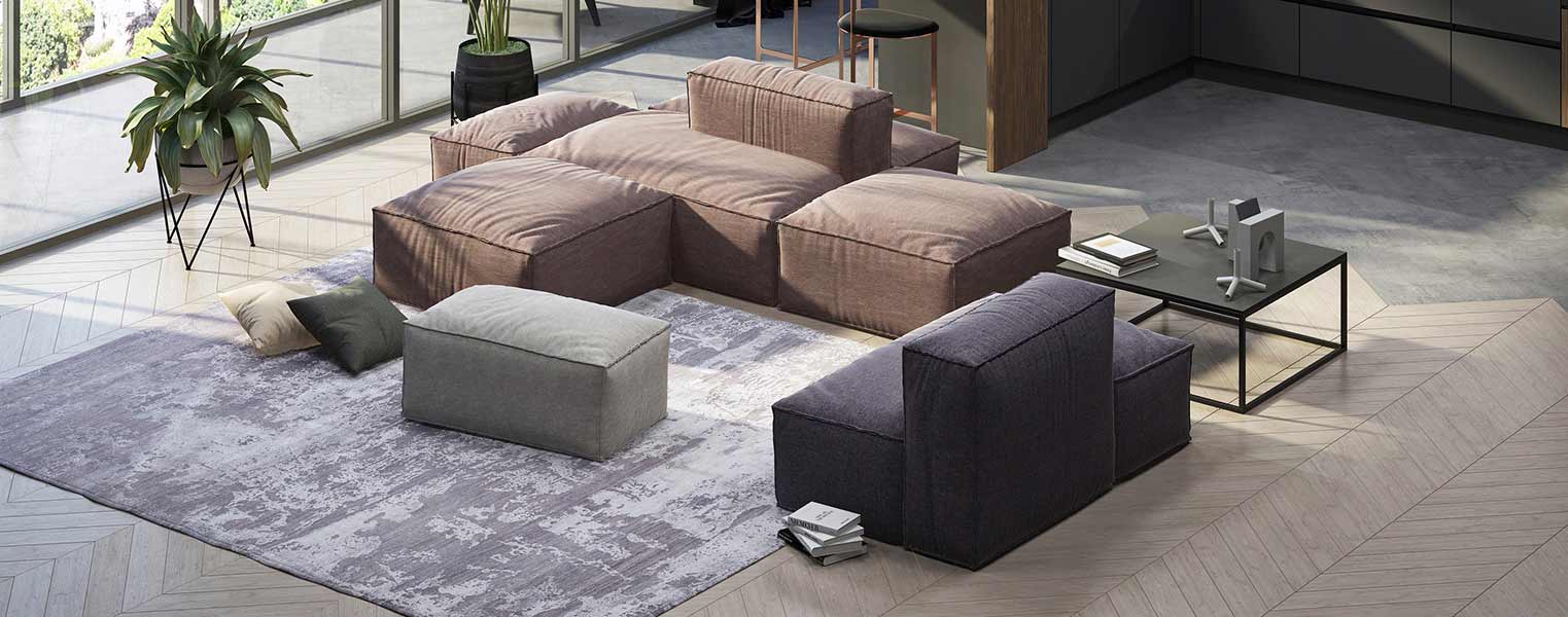 Диван Уно из разноцветных модулей - фото No 1