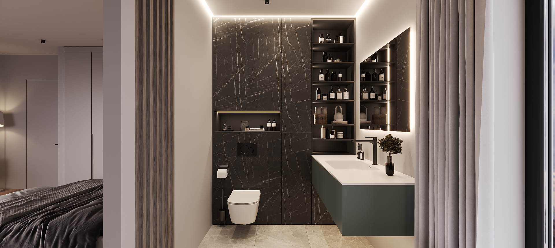 Камень Пьетра Гриджиа чёрный / Сумрачный&nbsp;Нефрит&nbsp;матовый&nbsp;