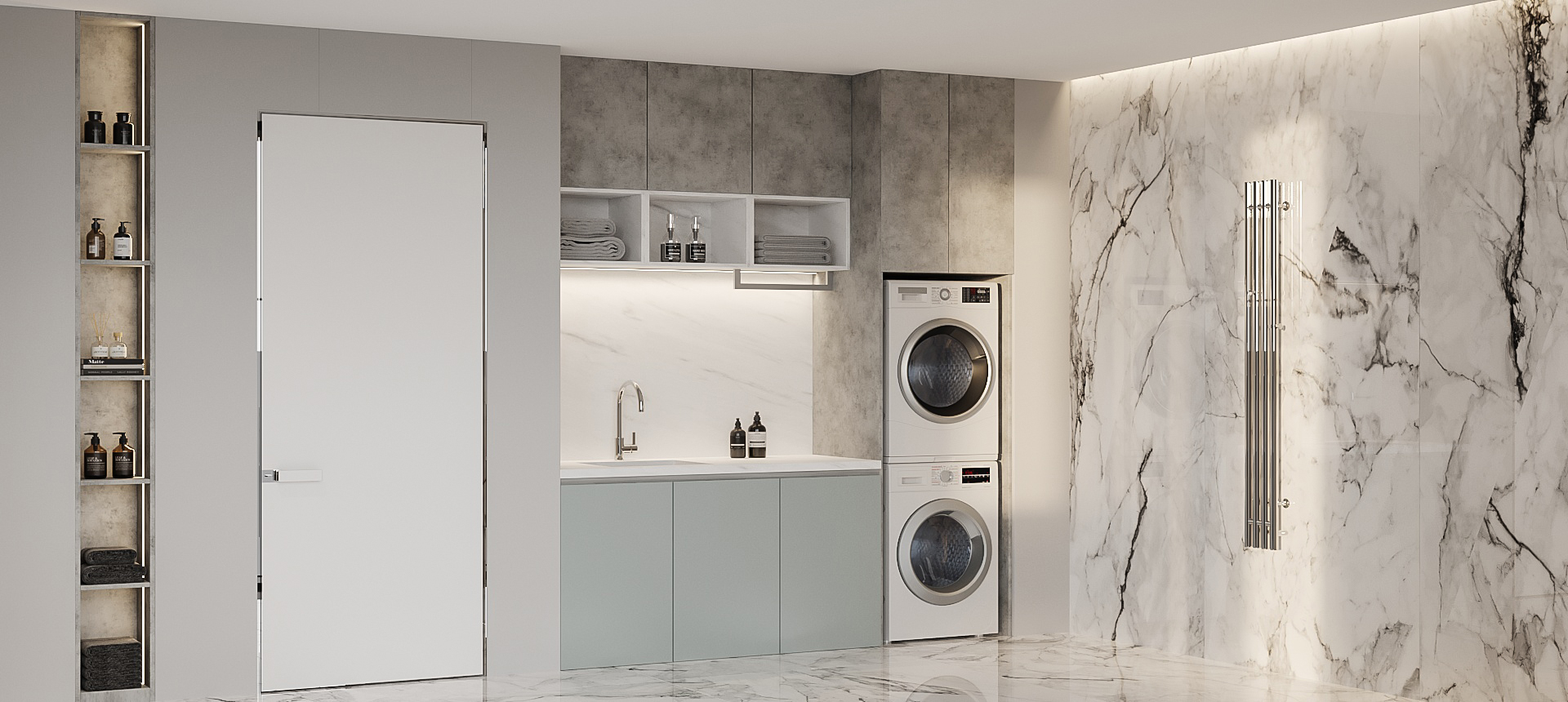 Лунный топаз матовый / Бетон&nbsp;Чикаго&nbsp;светло-серый&nbsp;