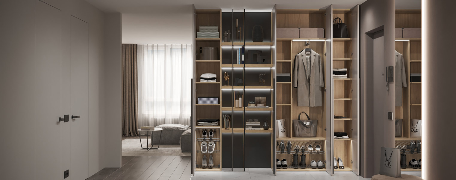 Шкаф в прихожую со стеллажом - фото No 3