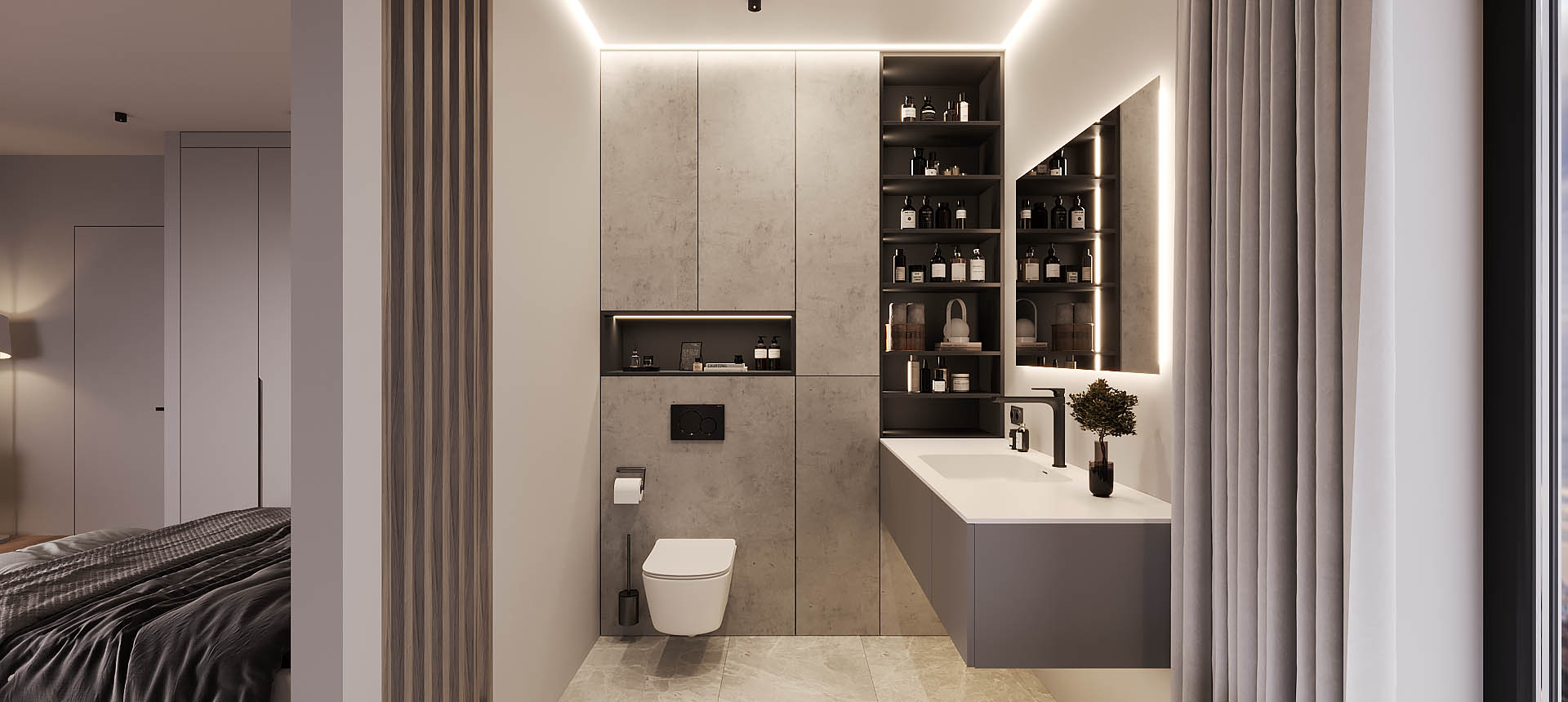 Бетон Чикаго светло-серый / Холодный&nbsp;жемчуг&nbsp;матовый&nbsp;