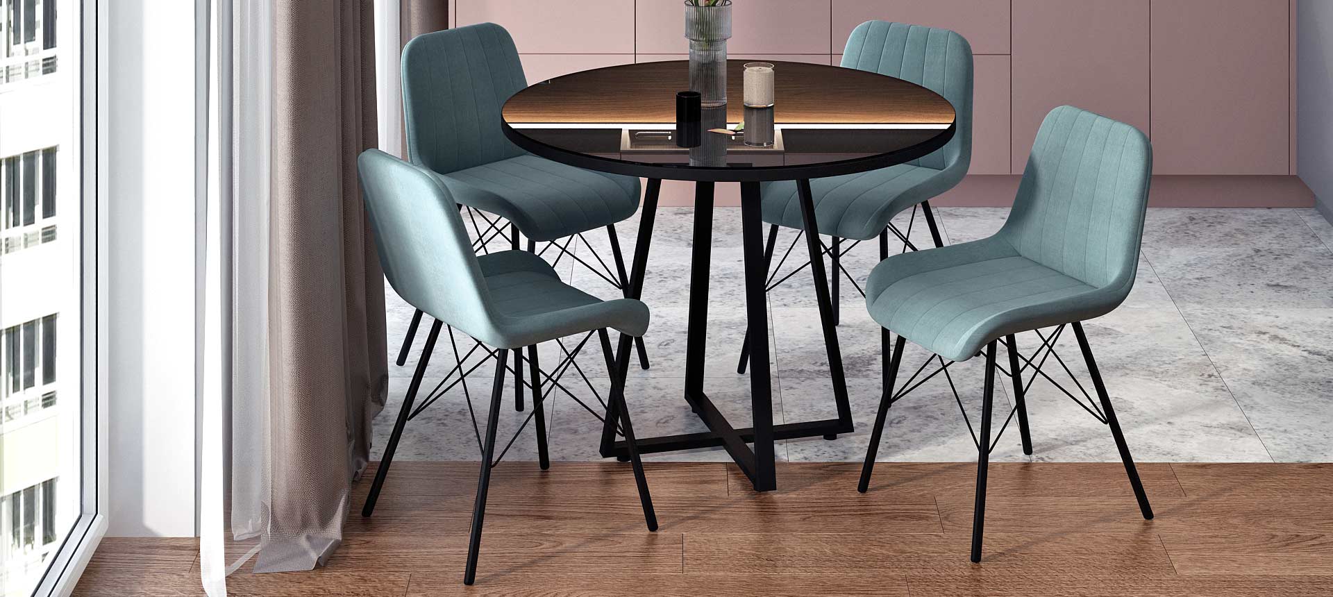 микровелюр NEWTONE цвет Aqua blue