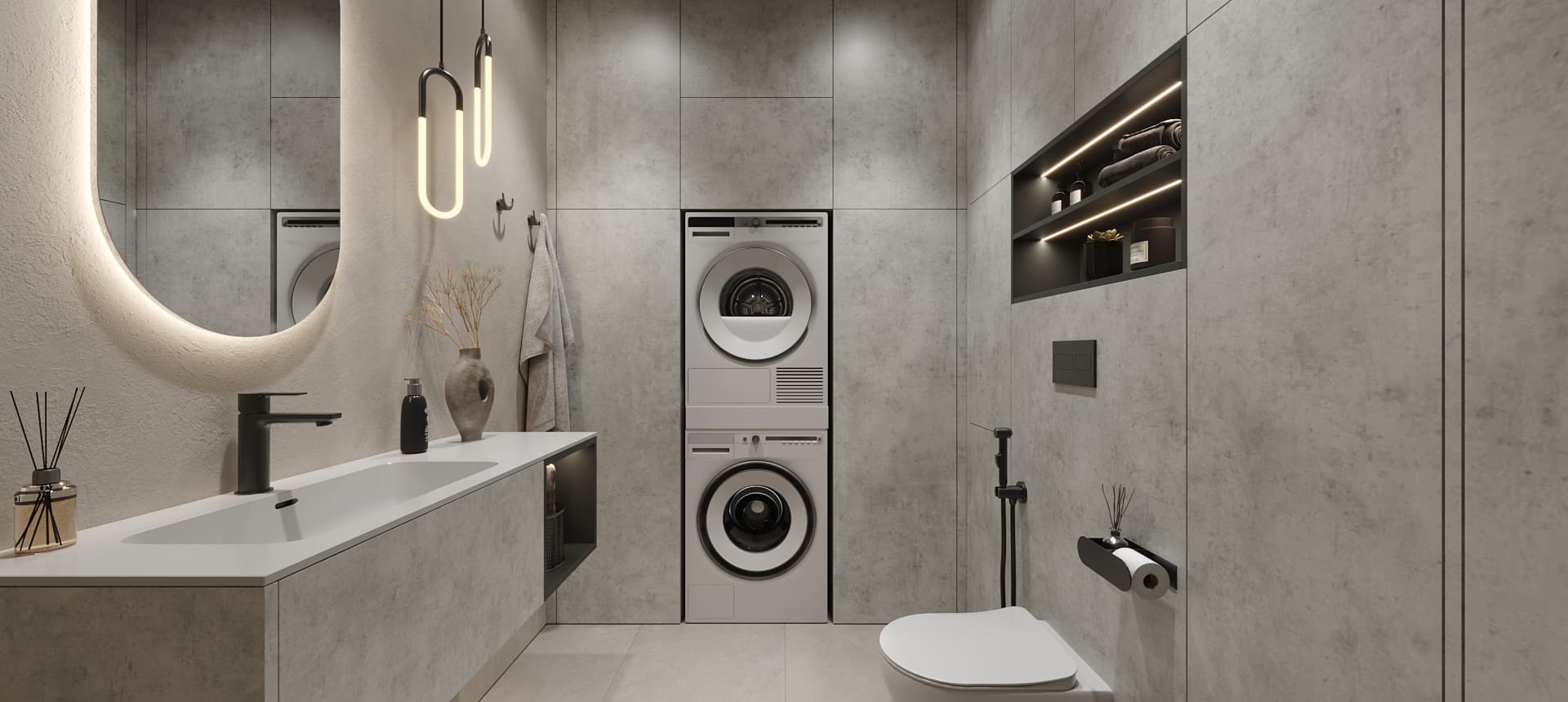 Бетон Чикаго светло-серый / Черная&nbsp;Яшма&nbsp;