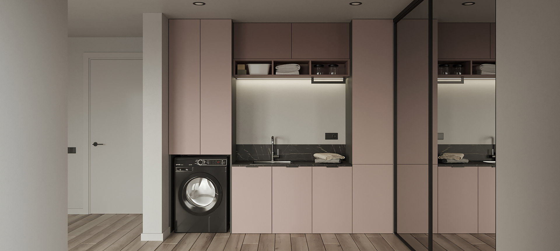 Розовый кварц матовый / Трюфель&nbsp;коричневый&nbsp;