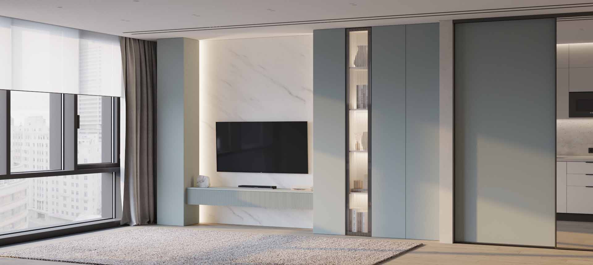 Зелёный фьорд / Мрамор&nbsp;Леванто&nbsp;Белый&nbsp;