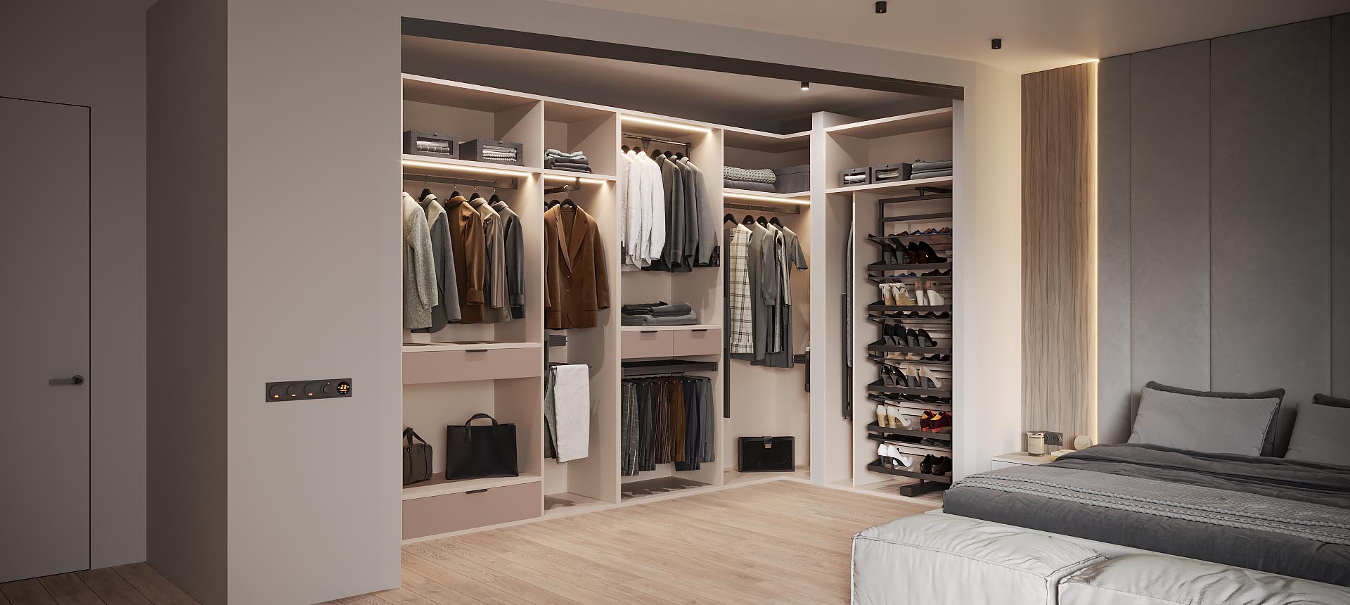 Кашемир серый / Розовый&nbsp;кварц&nbsp;