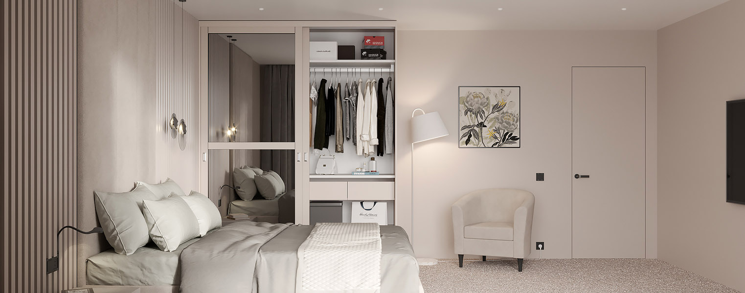 Двухдверный шкаф-купе зеркальный на балкон - фото No 3