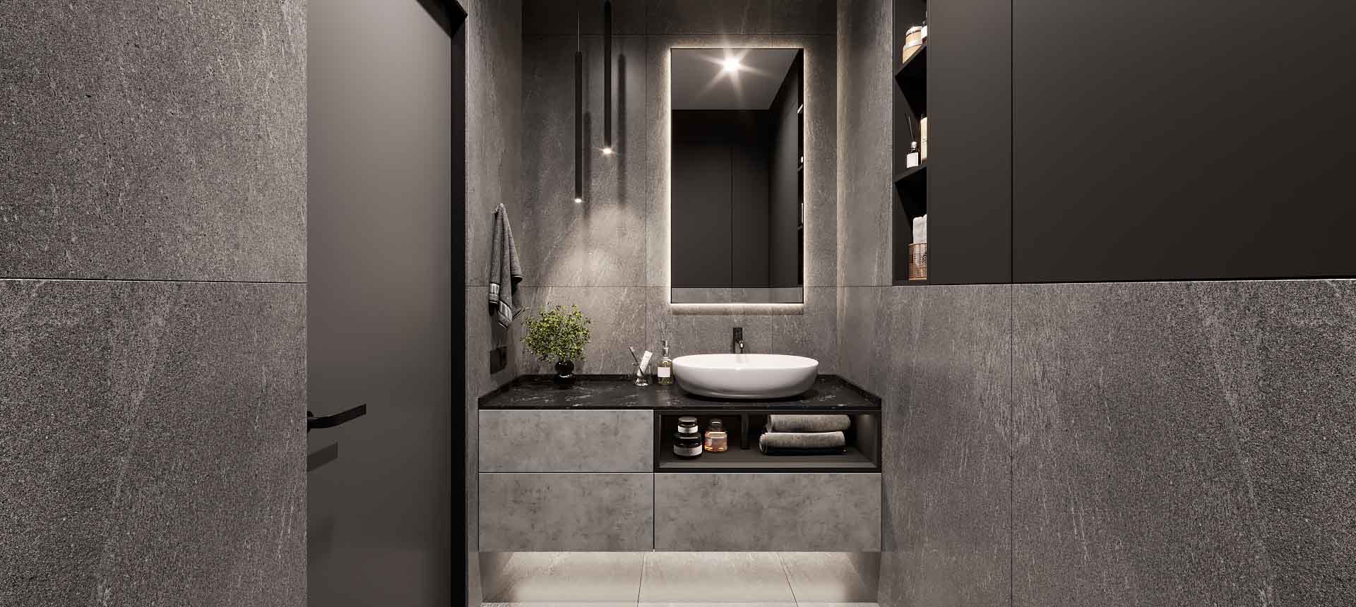 Бетон Чикаго светло-серый / Черная&nbsp;Яшма&nbsp;