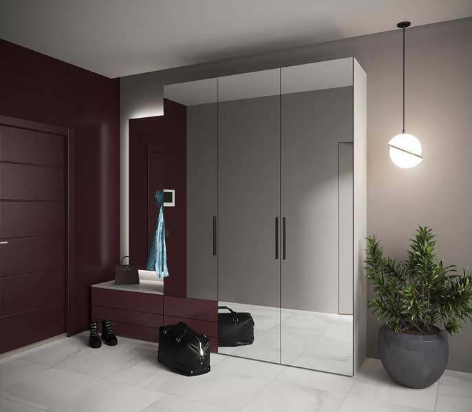 Распашной шкаф с зеркалом в прихожую