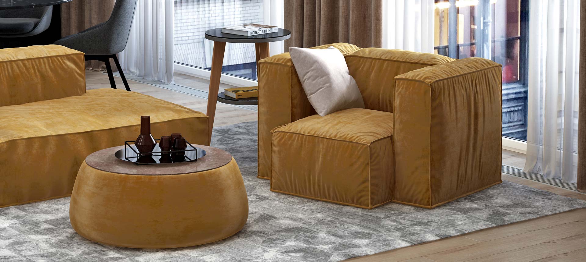 велюр Grand цвет Gold