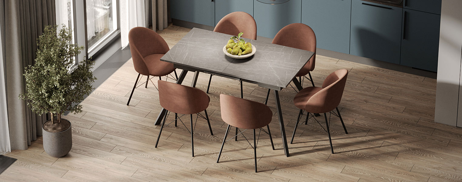 Кухонный стол-трансформер Баут с опорами Портофино - фото No 6