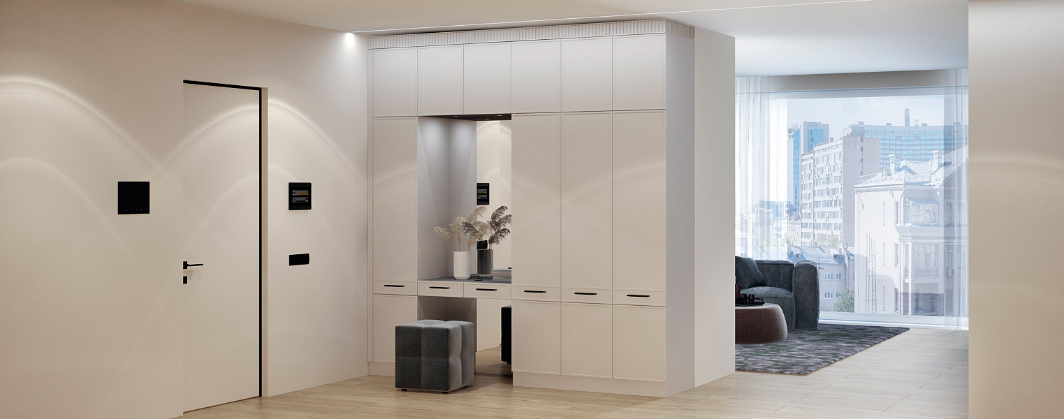 Распашной шкаф с антресолями в прихожую - фото No 1