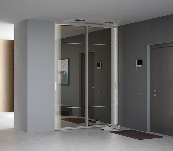 Шкаф-купе с зеркалом в прихожую