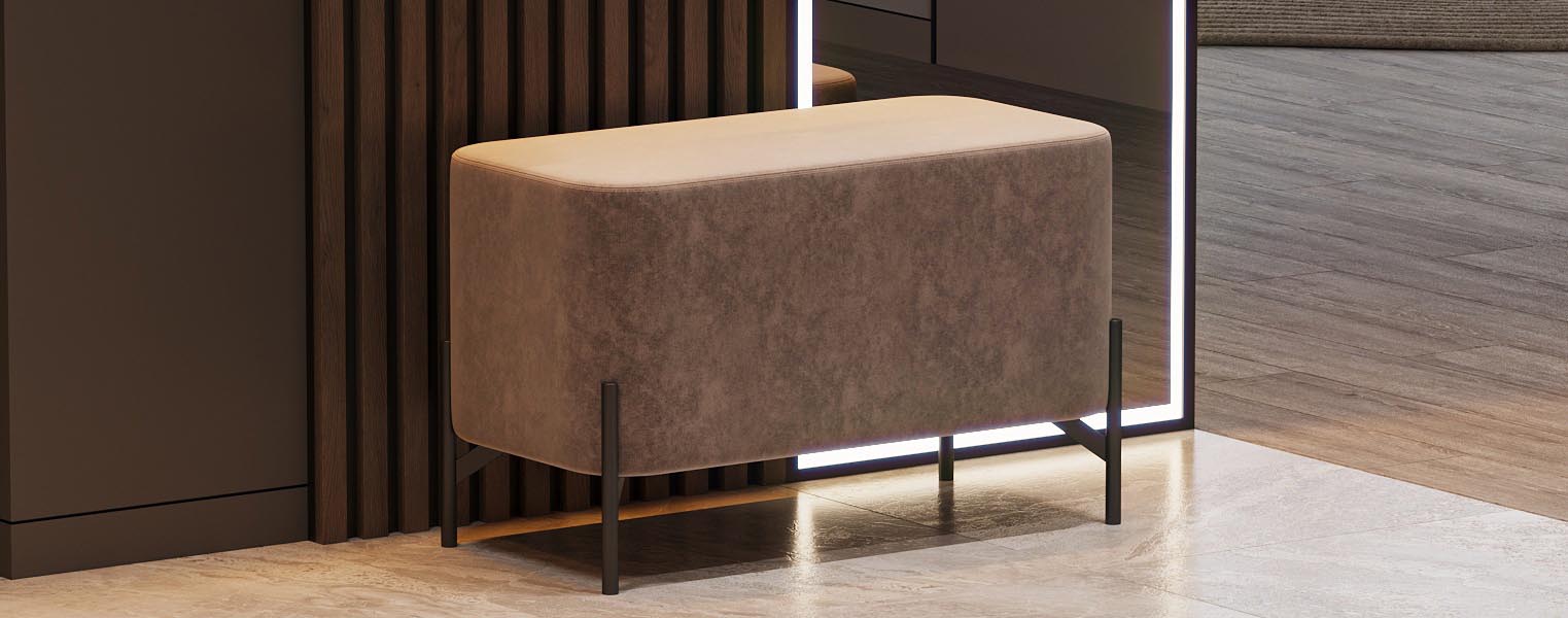 Пуф Лофт 2 в коричневом цвете на опорах 140мм - фото No 3