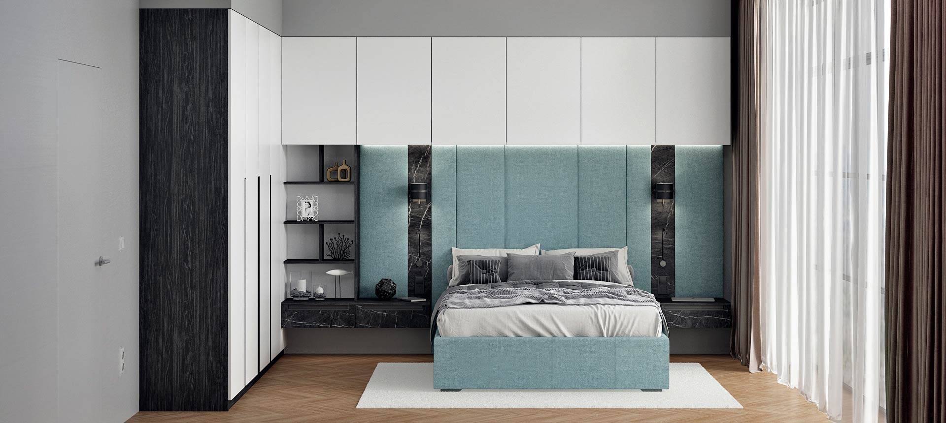 Белый / микровелюр&nbsp;NEWTONE&nbsp;цвет&nbsp;Aqua&nbsp;blue&nbsp;