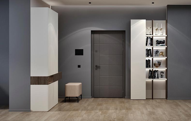 Шкаф в прихожую с открытыми полками