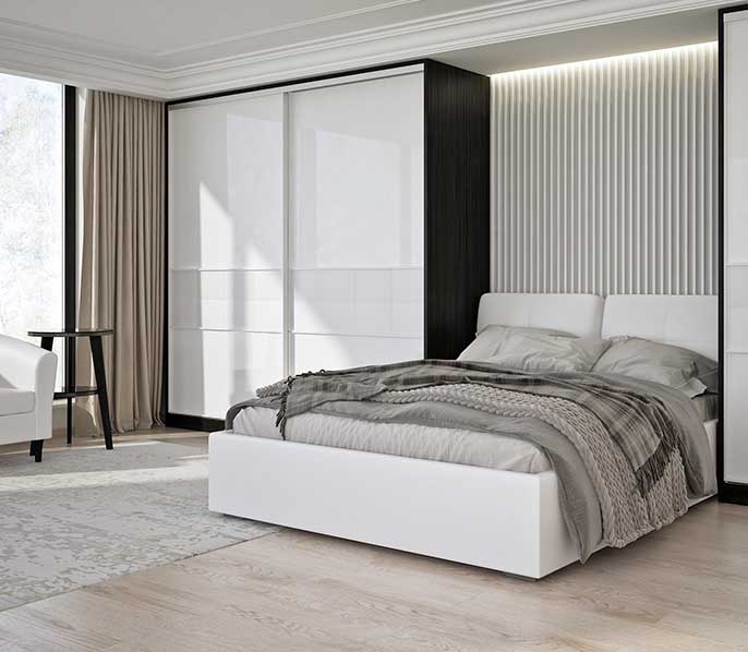 Белый шкаф-купе в спальню