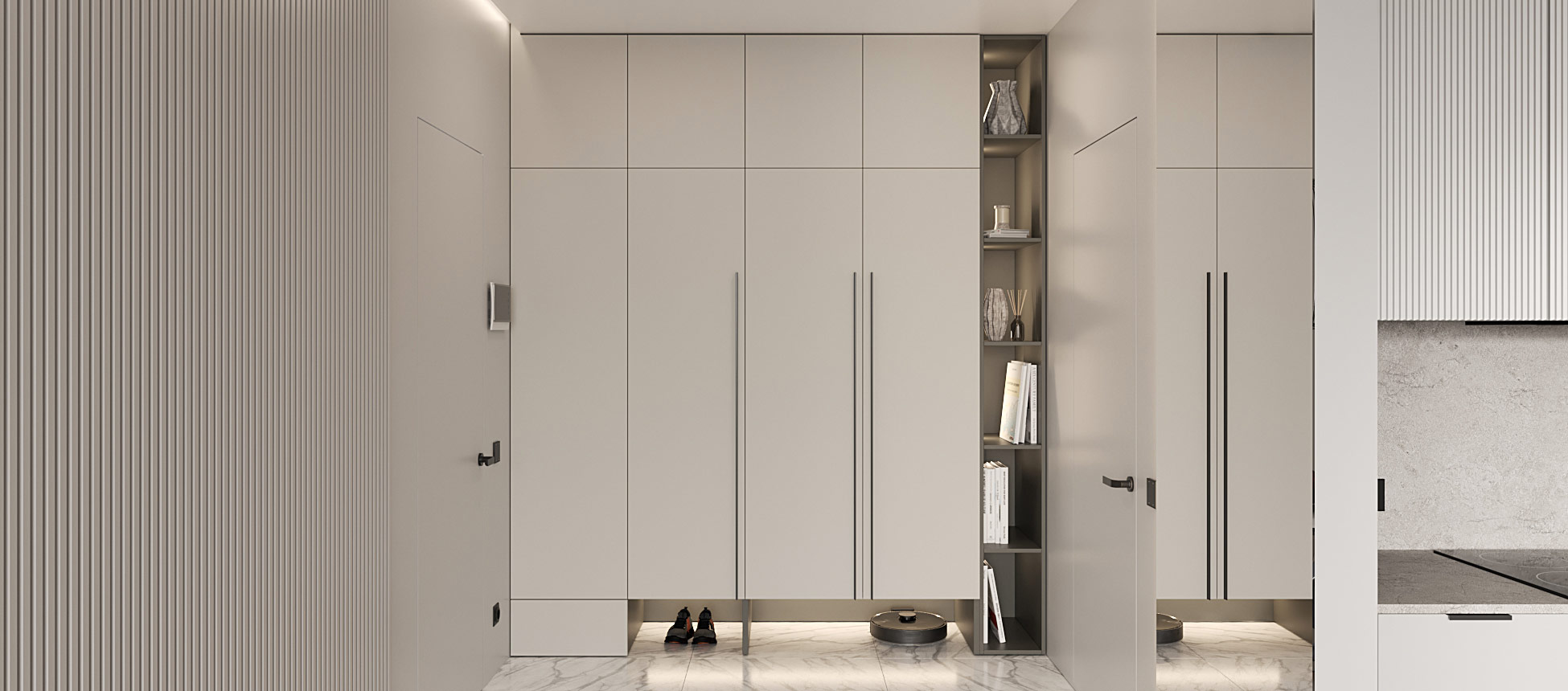 Белый Фарфоровый Оникс / Космос&nbsp;серый&nbsp;