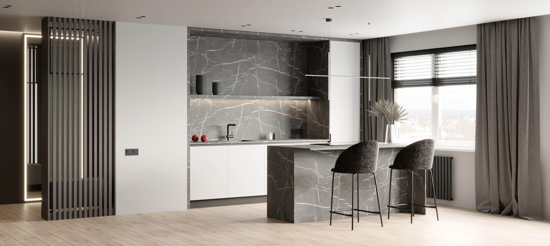 Белый / Мрамор&nbsp;Шатива&nbsp;