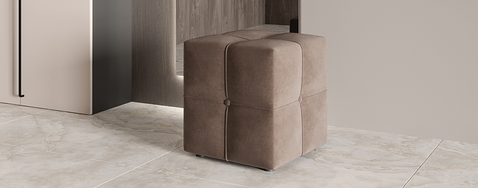 Пуф Камелия Квадро 2 в коричневом - фото No 1