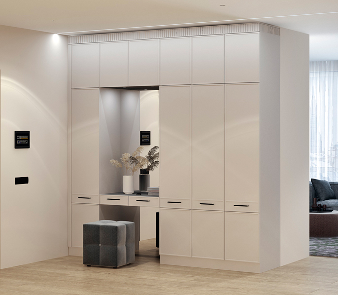 Распашной шкаф с антресолями в прихожую