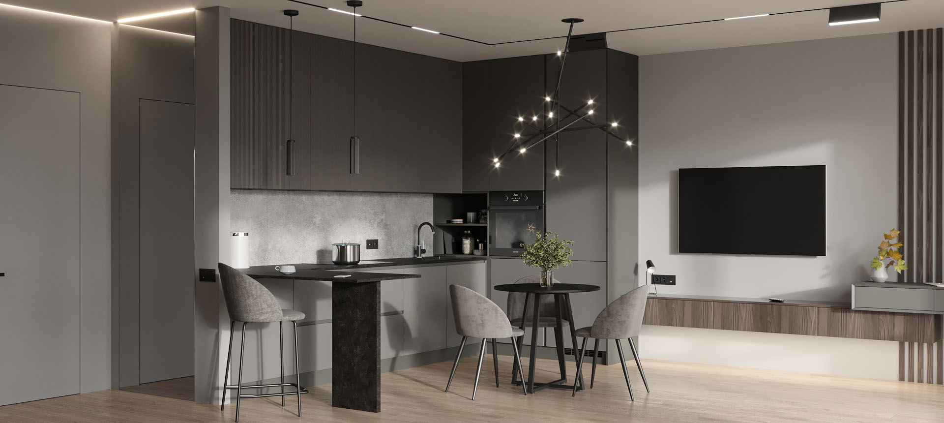 Холодный жемчуг матовый / Дуб&nbsp;Титановый&nbsp;