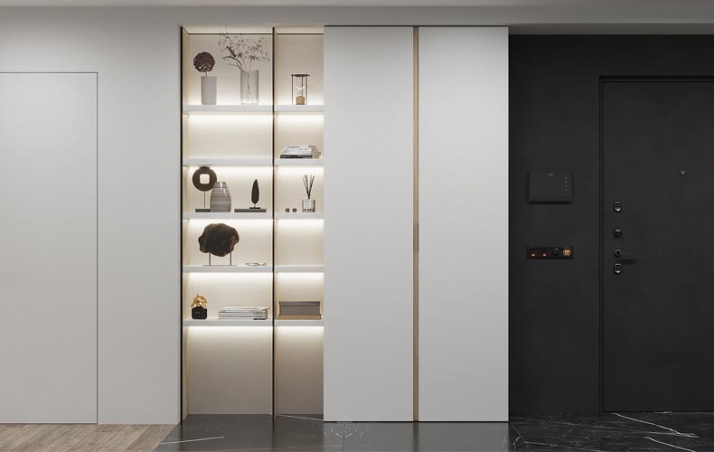 Белый шкаф на б...