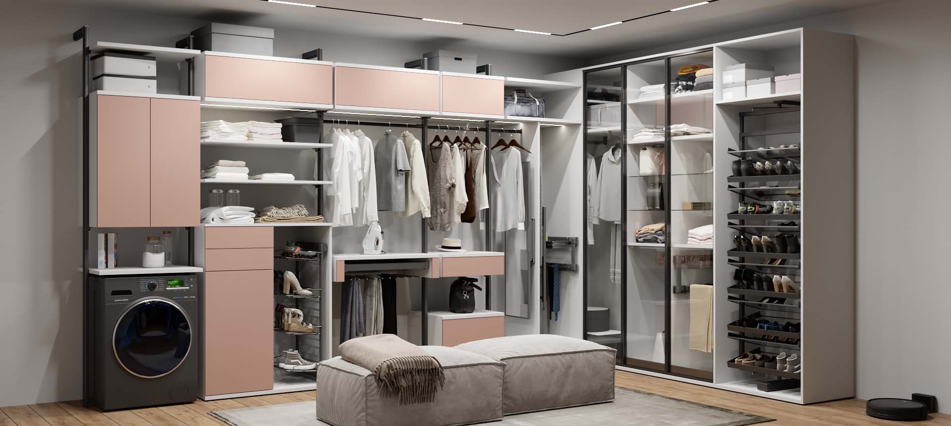 Розовый кварц матовый / Белый&nbsp;премиум&nbsp;