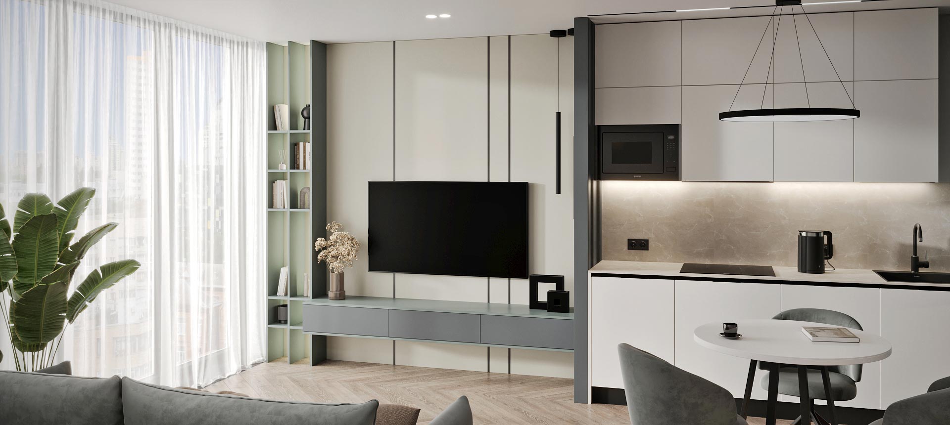 Серый монументальный / Зелёный&nbsp;Фьорд&nbsp;