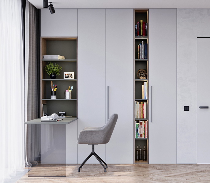 Шкаф витрина с полками