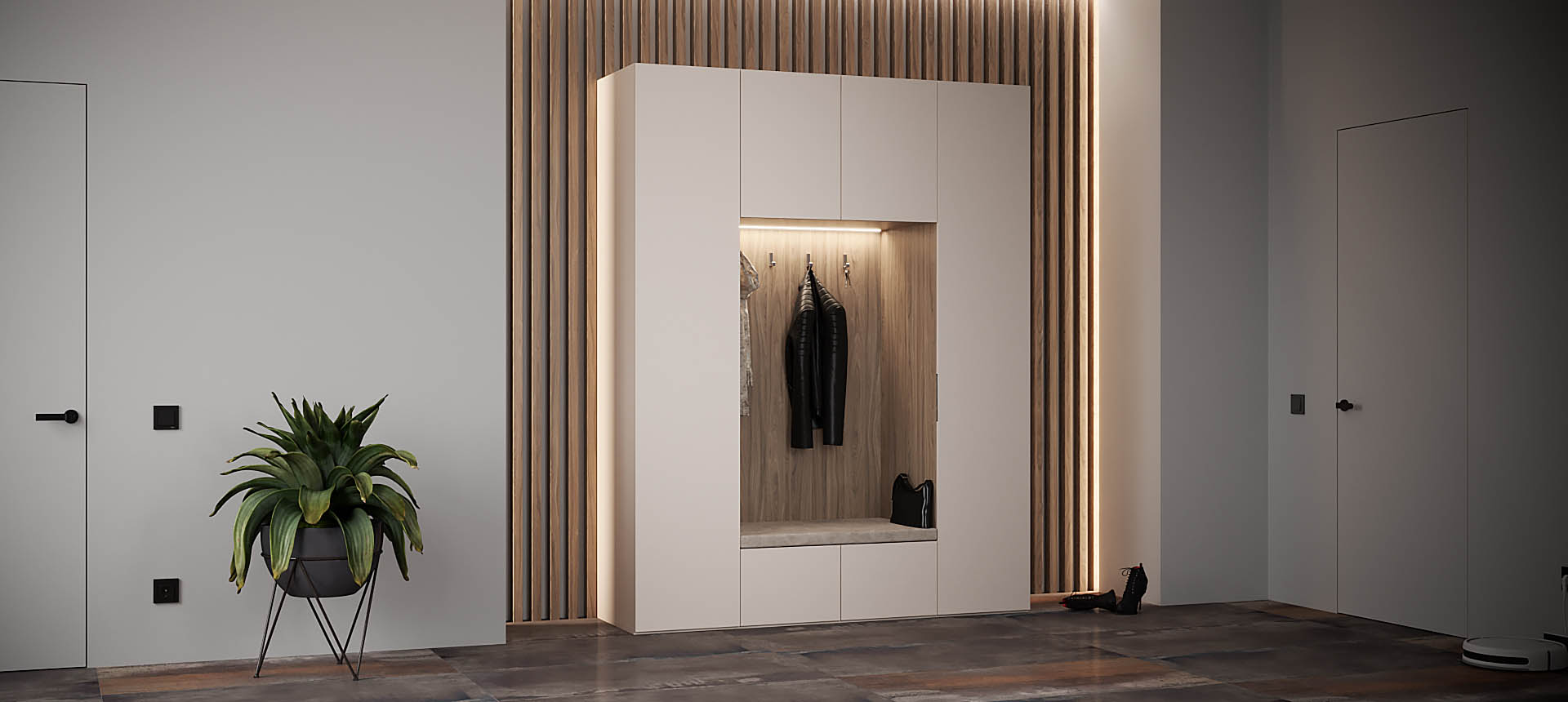 Кашемир серый / Орех&nbsp;Карини&nbsp;белёный&nbsp;