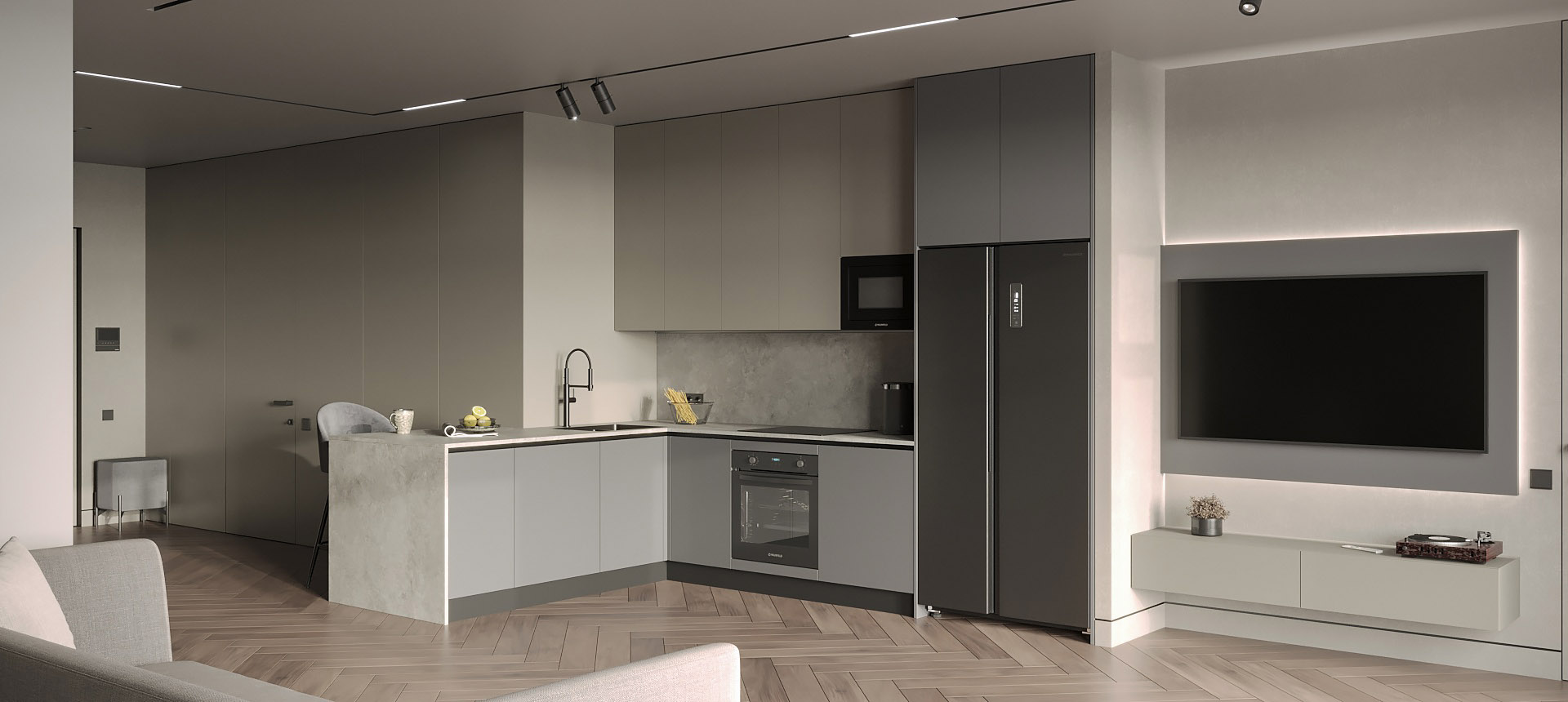 Стальной графит / Светло-серый&nbsp;