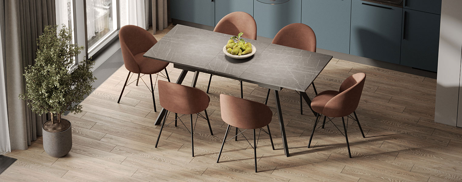 Кухонный стол-трансформер Баут с опорами Портофино - фото No 1