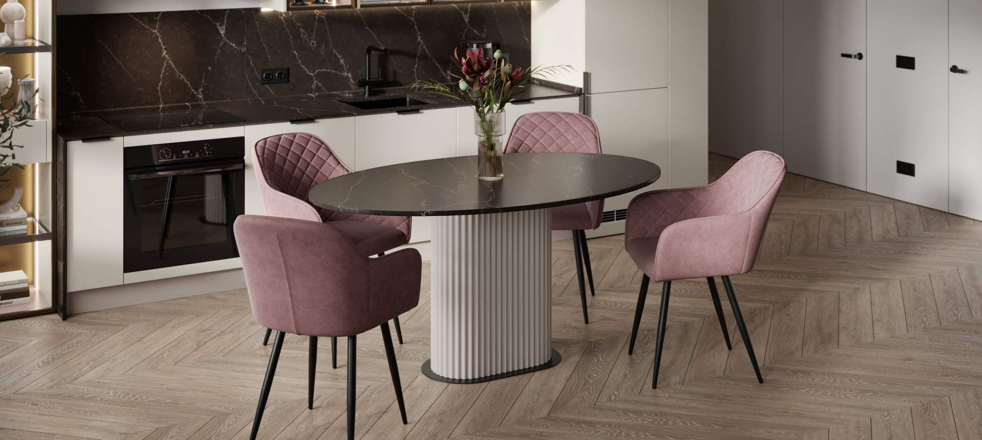 кварцевый агломерат цвет Ницца Ноир / эмаль&nbsp;цвет&nbsp;Pantone&nbsp;15-4502&nbsp;