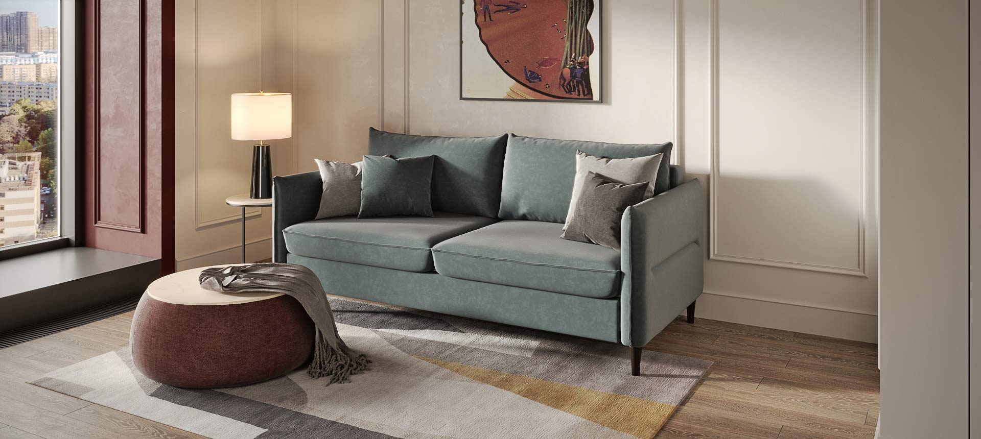 Микровелюр NEWTONE цвет Aqua blue