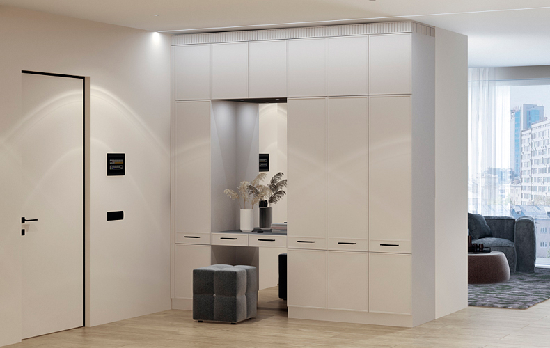 Распашной шкаф с антресолями в прихожую