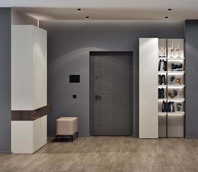 Шкаф в прихожую с открытыми полками