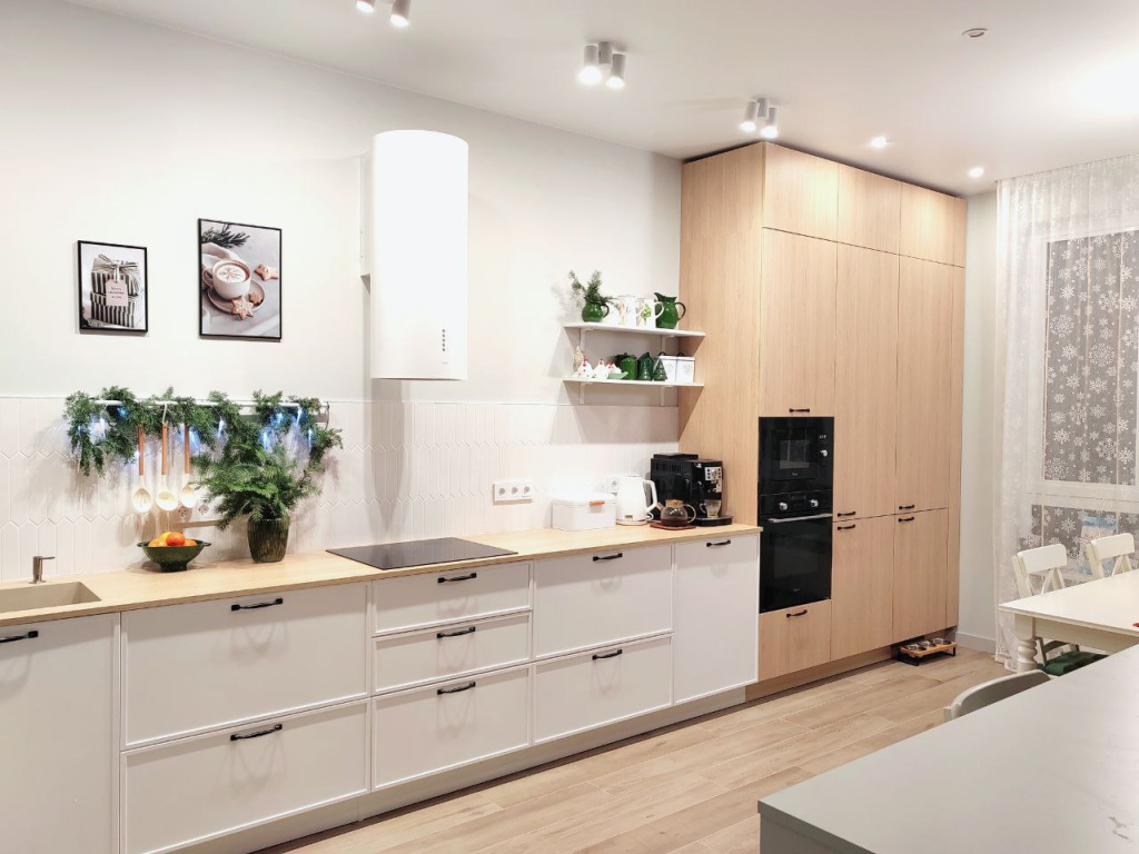 Шестиметровая кухня в новостройке бизнес-класса - фото №1