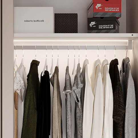 Двухдверный шкаф-купе зеркальный в спальню - детальное фото № 2