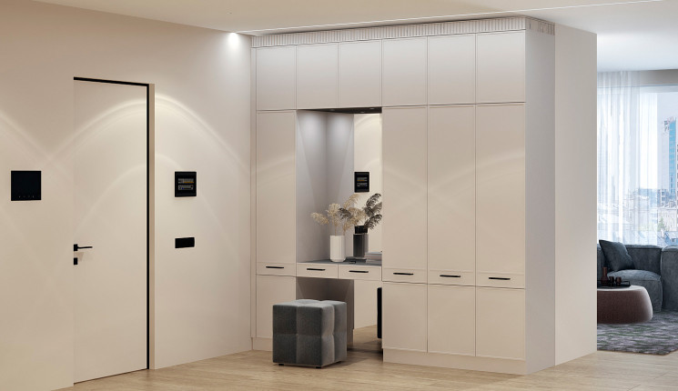 Распашной шкаф с антресолями в прихожую