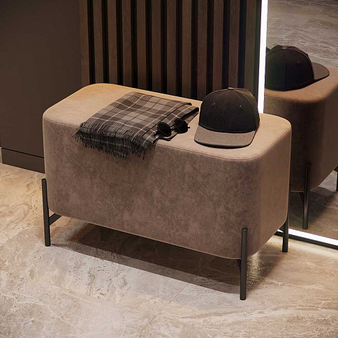 Пуф Лофт 2 в коричневом цвете на опорах 140мм - детальное фото № 1