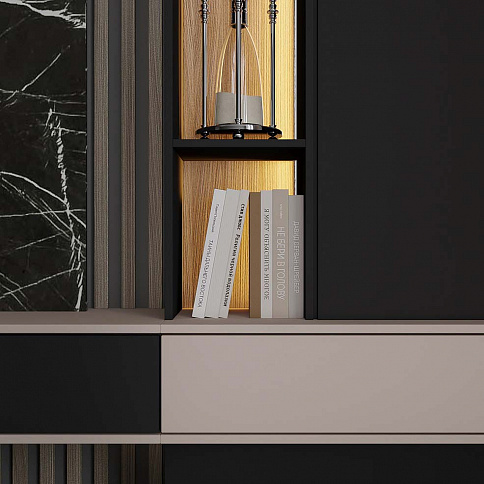 Встроенная гостиная на заказ с зоной под ТВ - детальное фото № 3