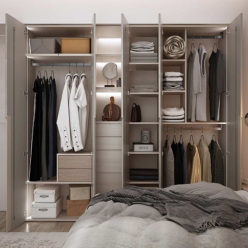 Шкаф в спальню с ящиками в глянце - детальное фото № 3