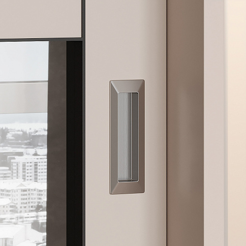 Двухдверный шкаф-купе зеркальный в спальню - детальное фото № 3