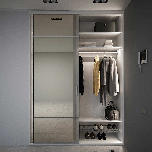 Шкаф-купе с зеркалом в прихожую - детальное фото № 3