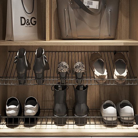 Шкаф в прихожую со стеллажом - детальное фото № 1