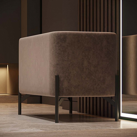 Пуф Лофт 2 в коричневом цвете на опорах 140мм - детальное фото № 2